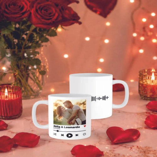 Arte Pack para canecas Dia Dos Namorados 01 aplicada em mockup de caneca de cerâmica