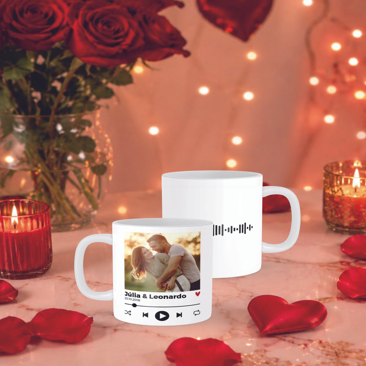 Arte Pack para canecas Dia Dos Namorados 01 aplicada em mockup de caneca de cerâmica