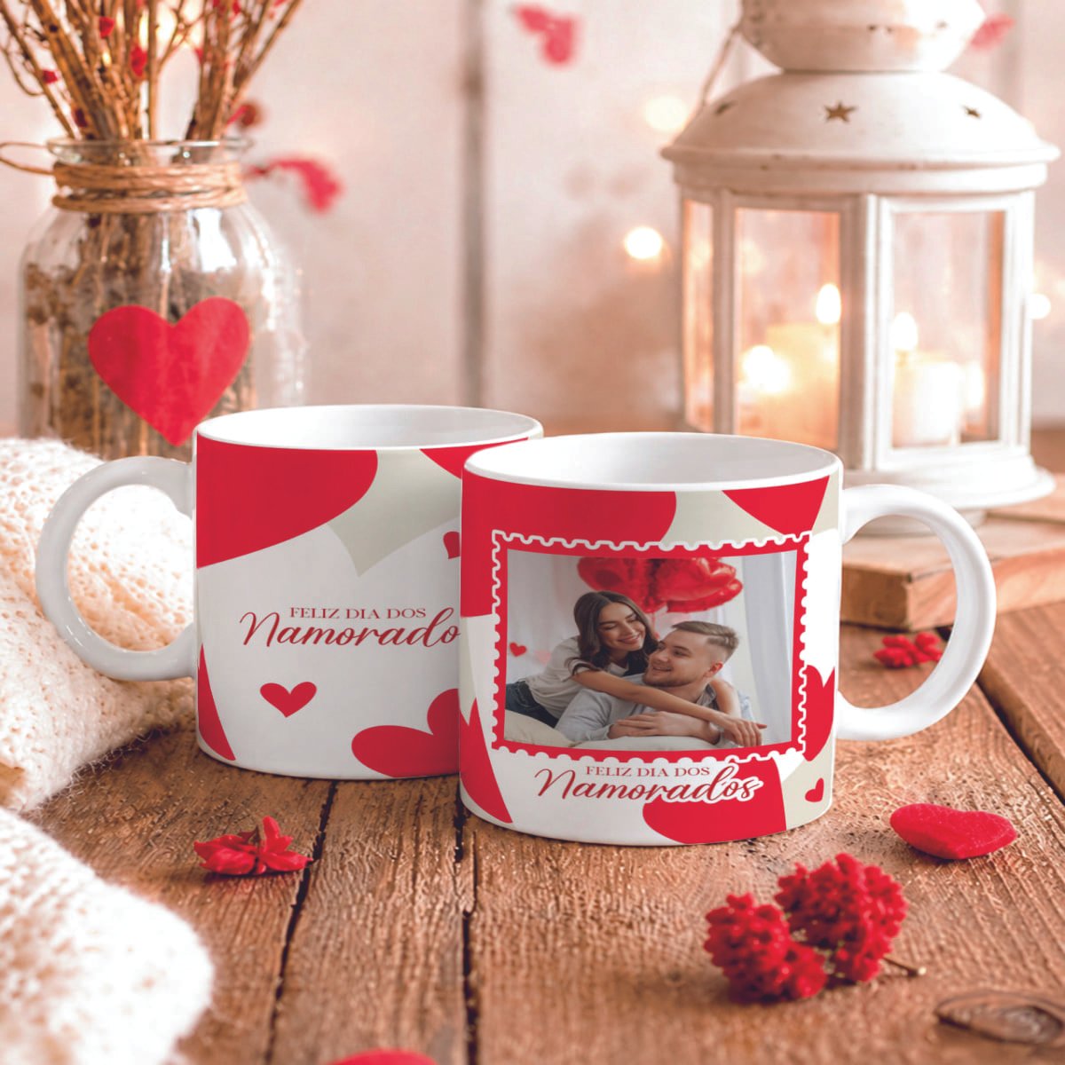 Arte Pack para canecas Dia Dos Namorados 04 aplicada em mockup de caneca de cerâmica