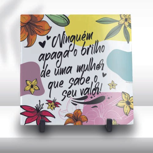 Arte Pack Dia da Mulher Azulejos 02 estampada em azulejo personalizado